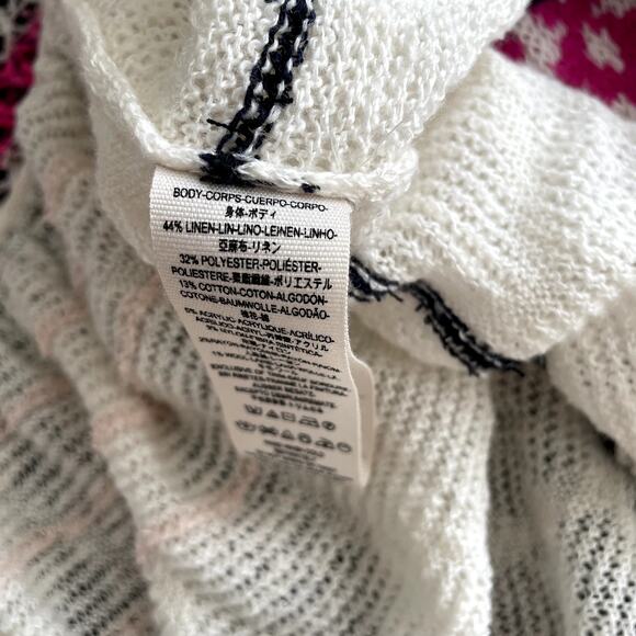 Free People Dreamland Linen blend Cardigan Size M Wide Boxy Boho - Picture 11 of 16